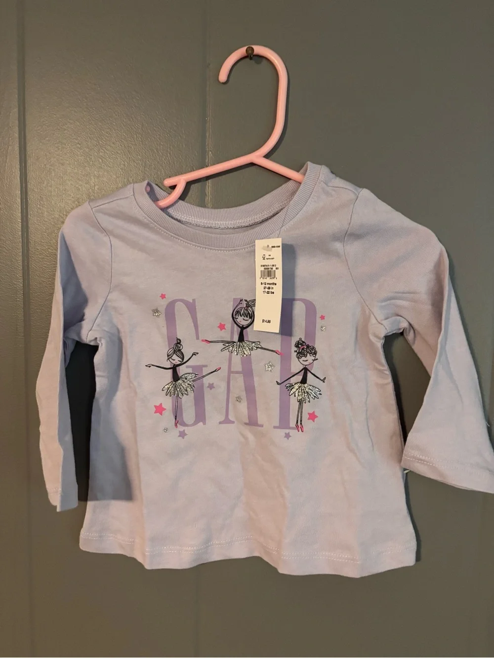 GAP Lavender Ballerina Graphic Long Sleeve Tee